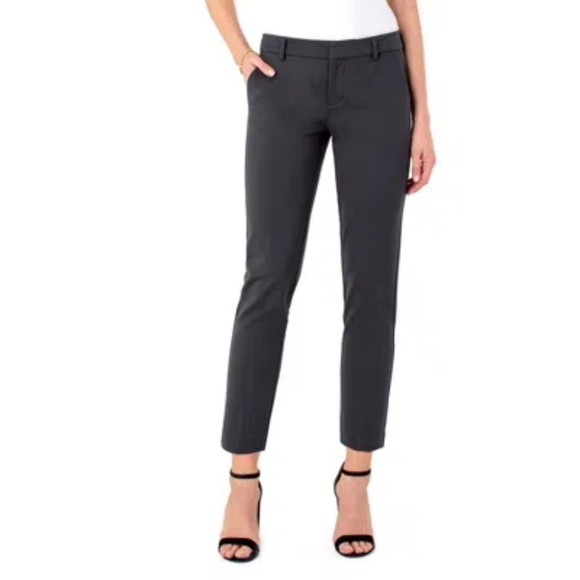 Liverpool Pants - Liverpool Kelsey Knit Trouser - Super Stretch Ponte Pant Black Gray size 12